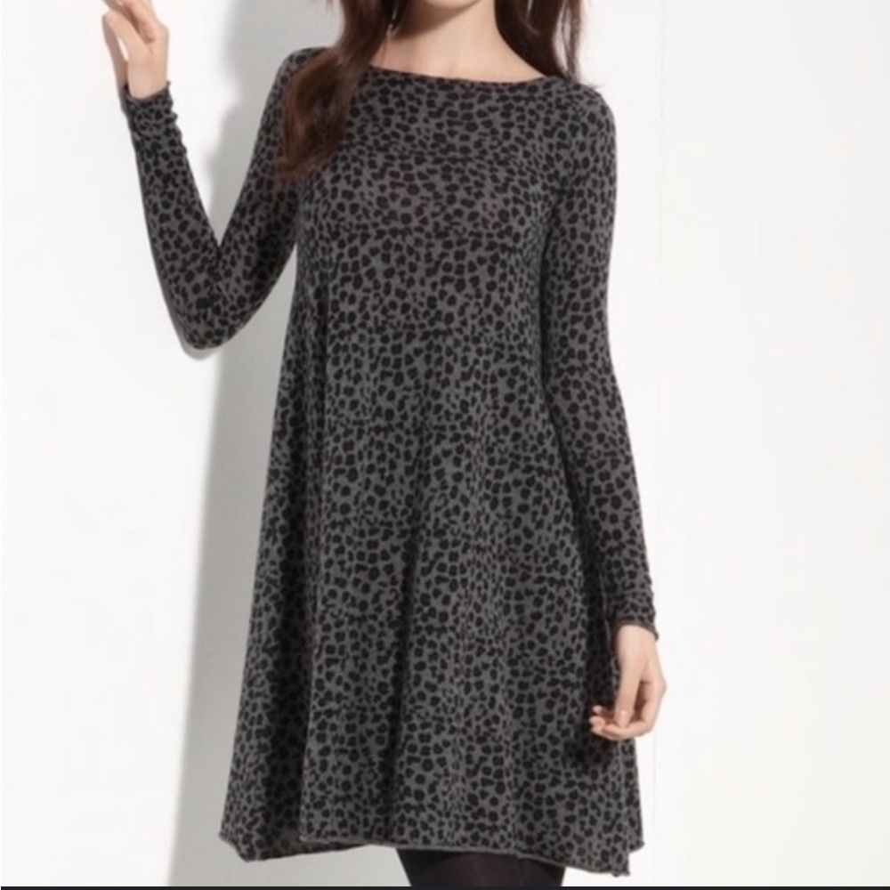 Autumn Cashmere 100% Cashmere leopard print dress